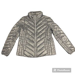 Michael Michael Kors Down/Feather Puffer Jacket Light Weight Packable Grey M